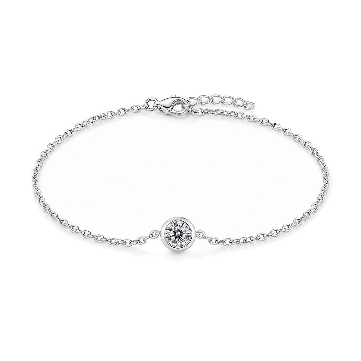 Moissanite Bubble Bracelet with Tassel | 925 Sterling Silver — product view
