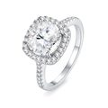 Sugar-Cube Solitaire Moissanite Ring | 925 Sterling Silver — product view