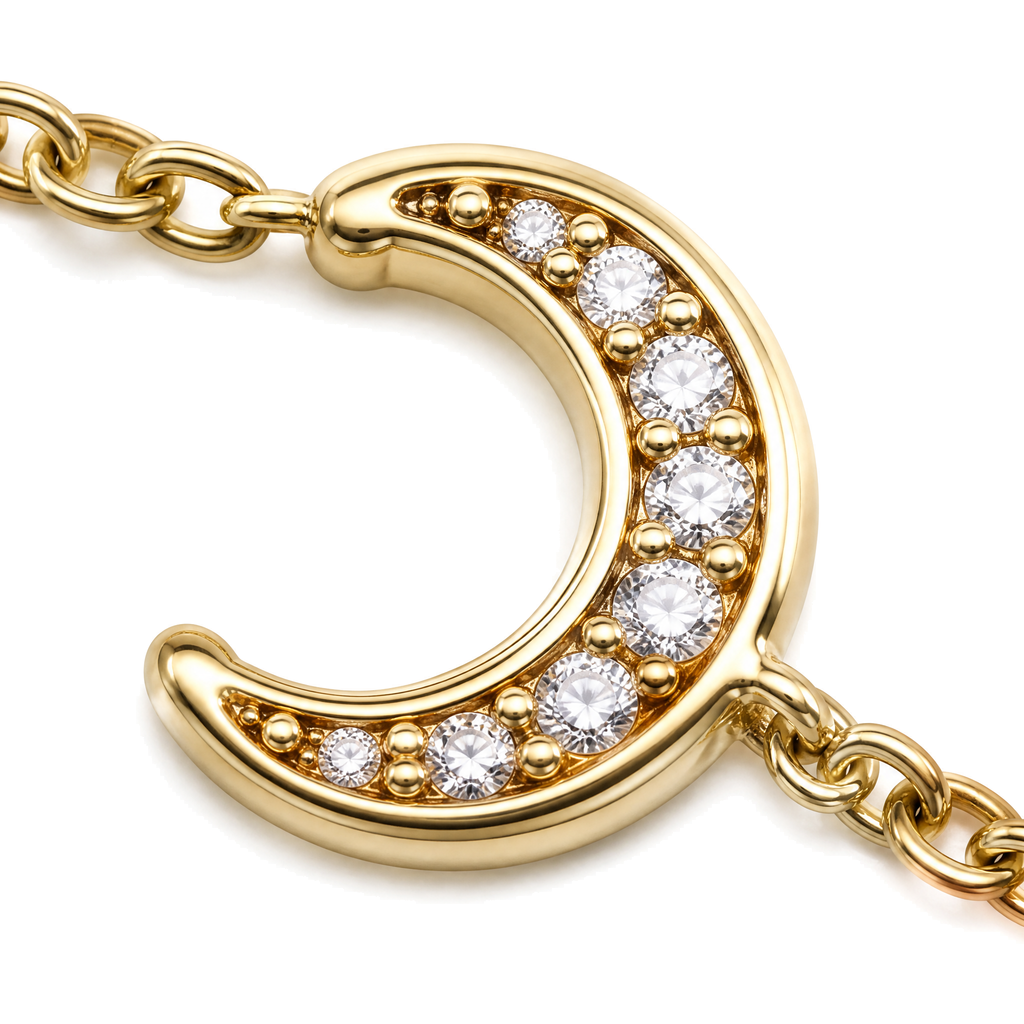 Layered Moissanite Necklace, 18K Gold Plated | 925 Silver — close-up detail