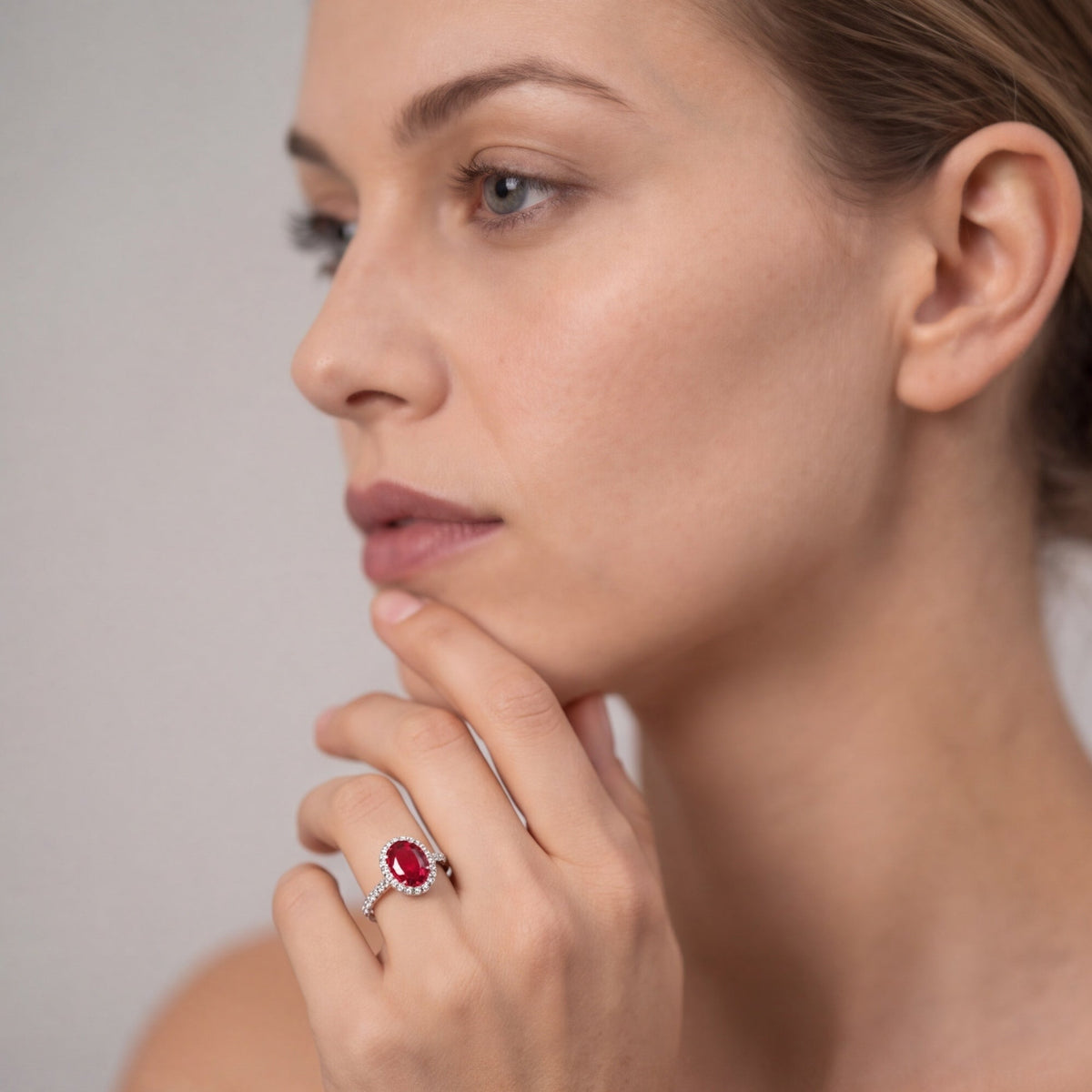 Lab-Grown Ruby Ring worn - lifestyle view