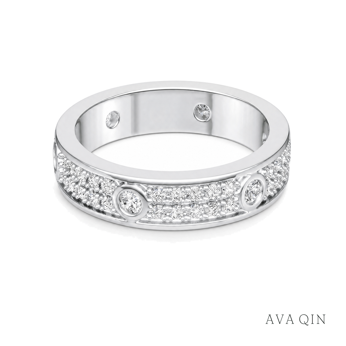 Hearts & Arrows Moissanite Ring | 925 Sterling Silver — product view