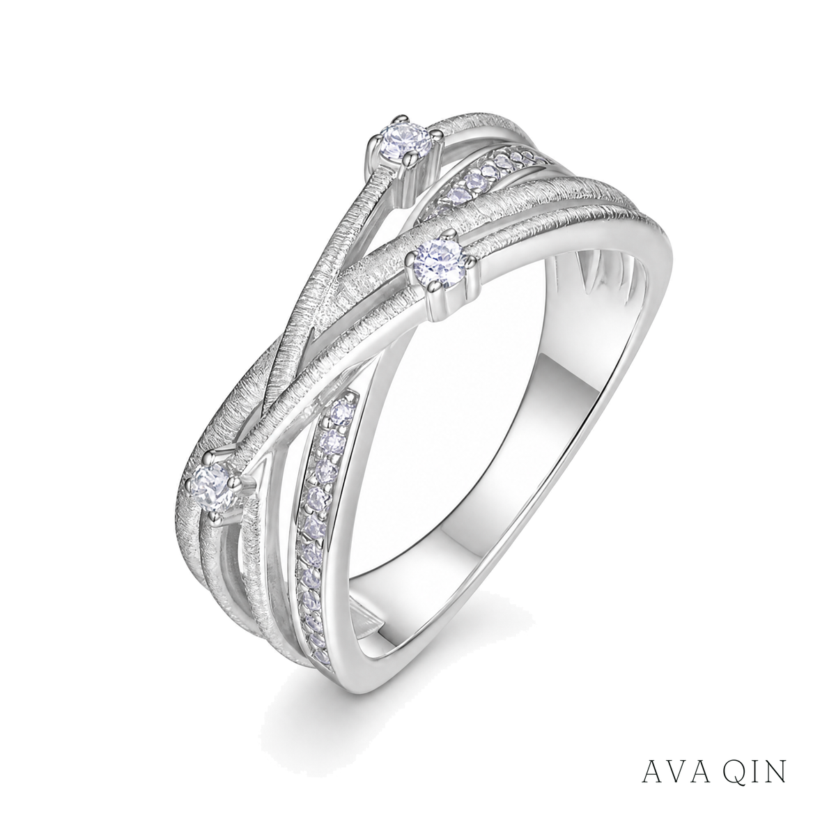 Geometric Openwork Moissanite Ring | 925 Sterling Silver — product view