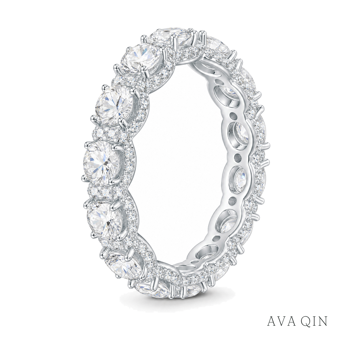 Five-Stone Eternity Moissanite Ring | 925 Sterling Silver — product view