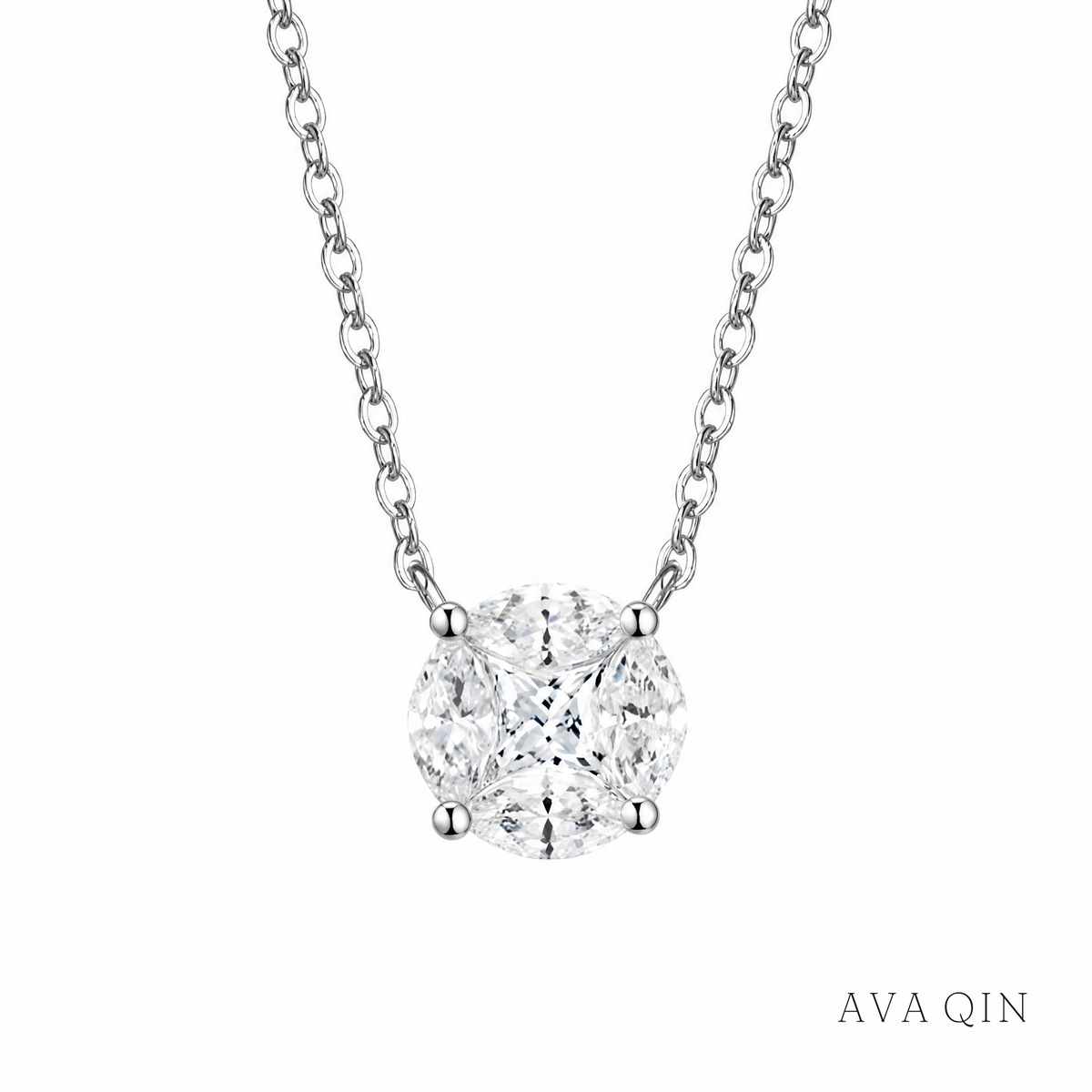 Hearts & Arrows Moissanite Necklace | 925 Silver — product view