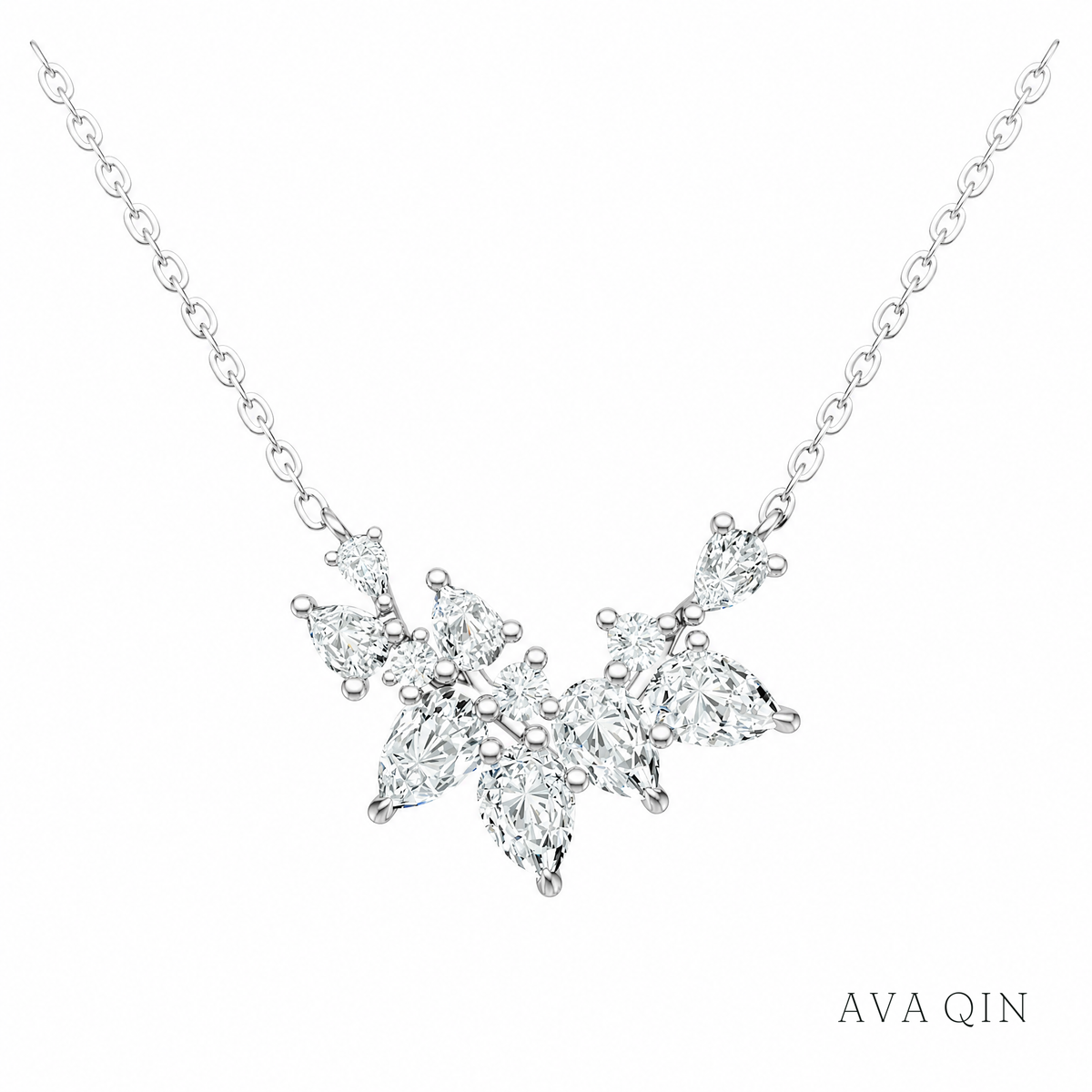 Fancy-Cut Moissanite Pendant Necklace | 925 Silver — product view