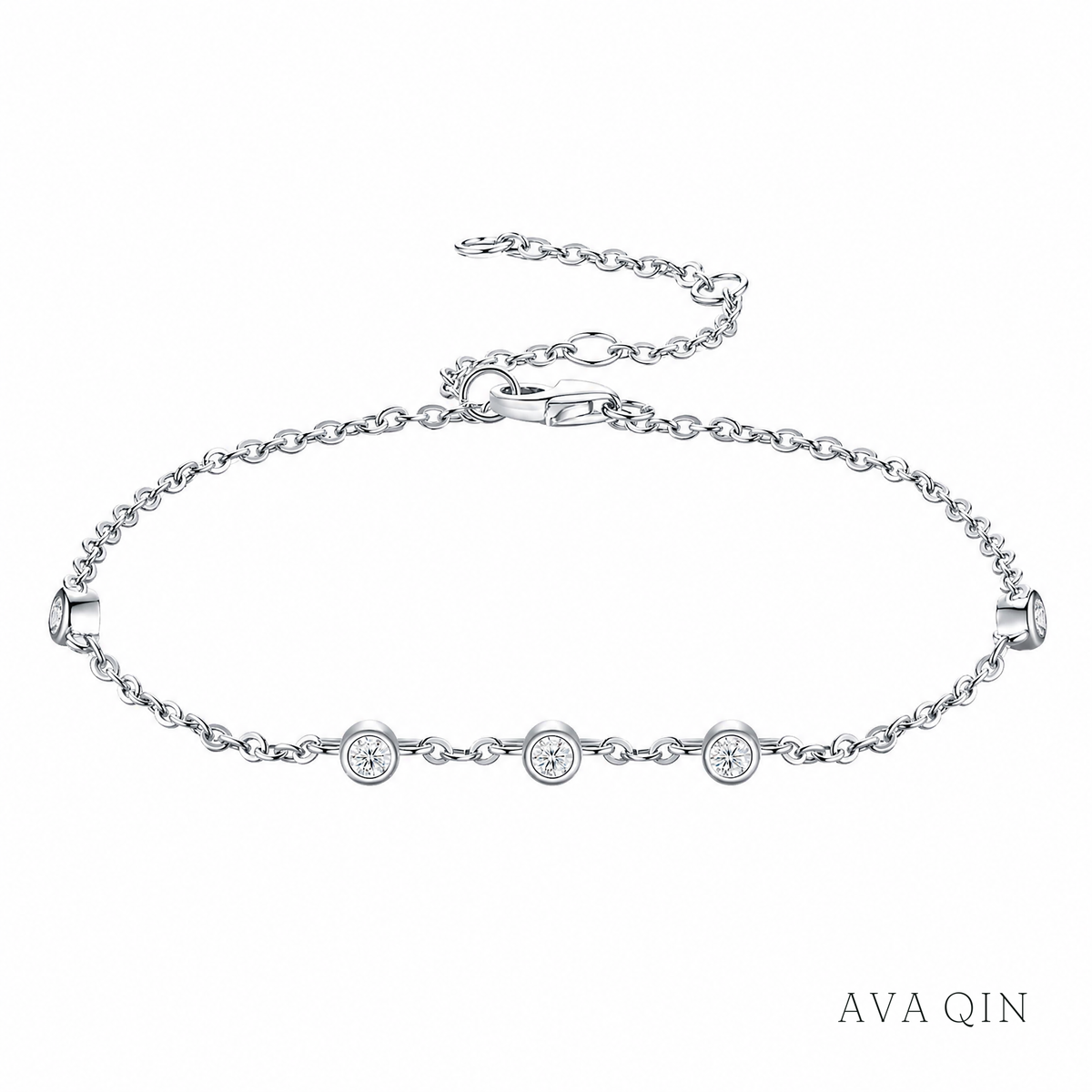Floral Button Moissanite Bracelet | 925 Sterling Silver — product view