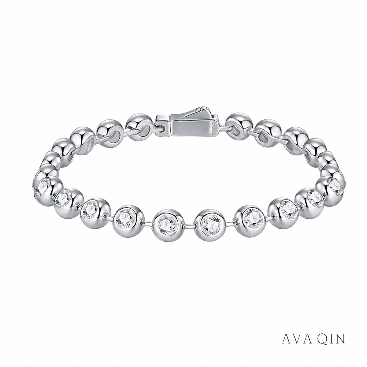 Bubble Tennis Bracelet, Moissanite | 925 Sterling Silver — product view