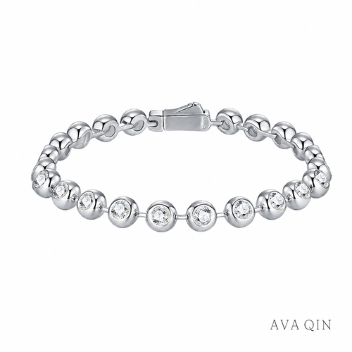 Bubble Tennis Bracelet, Moissanite | 925 Sterling Silver — product view